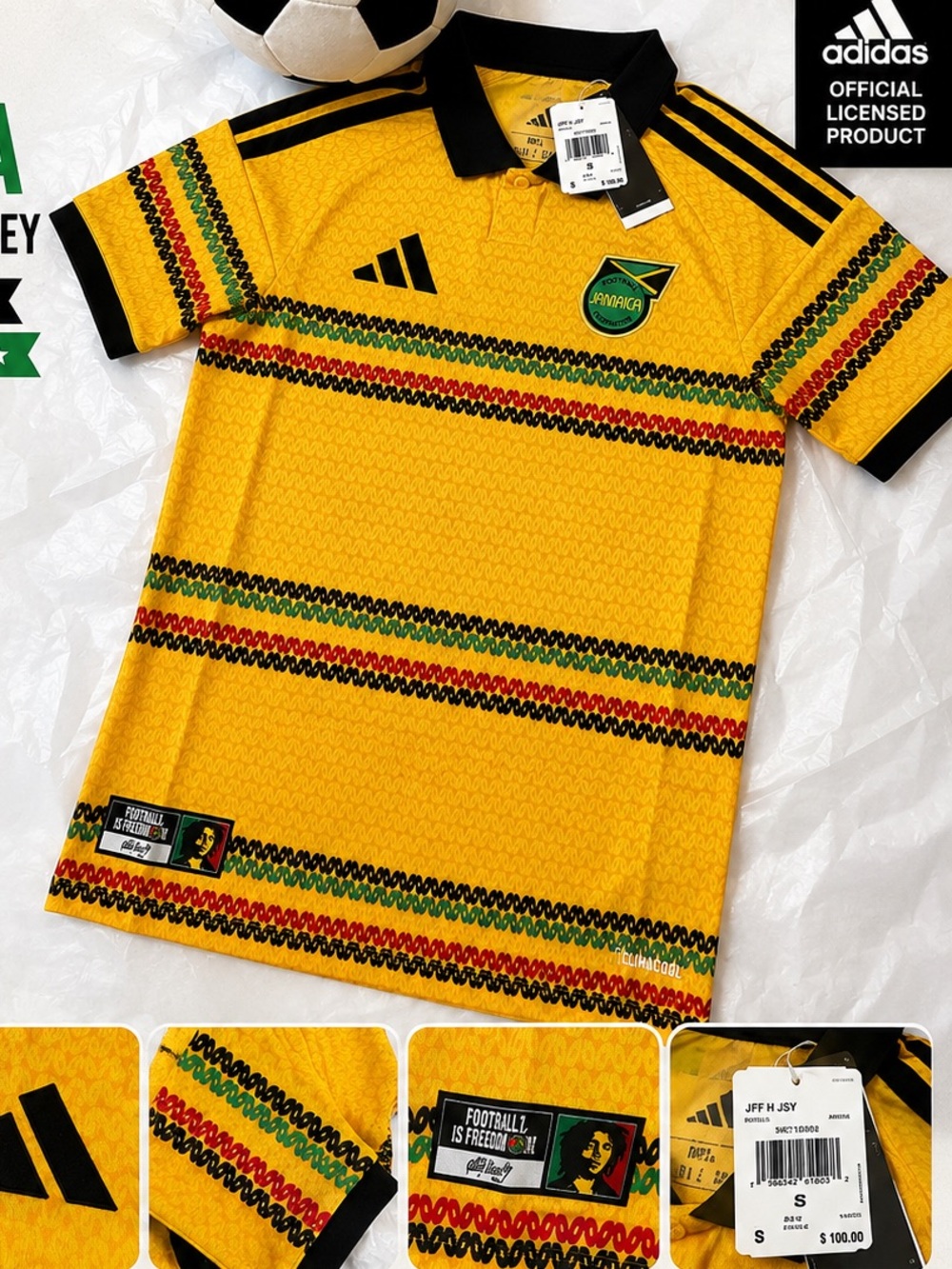 🇯🇲 Adidas Jamaica National Team Home Jersey - official licensed - Picture 1 of 11